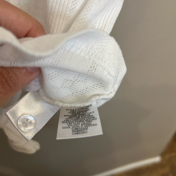 Sanctuary white Pointelle Tie Tee 100% cotton size M - Picture 8 of 12